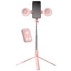 67Inch Height Selfie Stick Tripod With Light And Wireless Remote Portable Phone Tripod For Travel Cell Phone Holder Mount Pink
