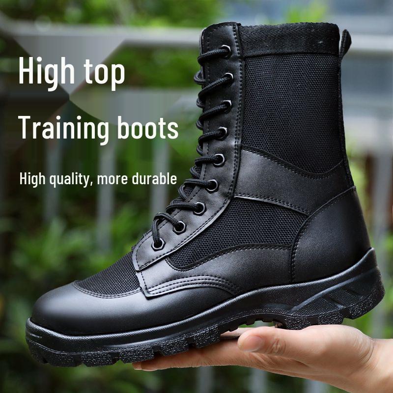 Men s Ultra-Light Mesh Combat Boots - Breathable High-Top Outdoor Workwear & Security Footwear 36