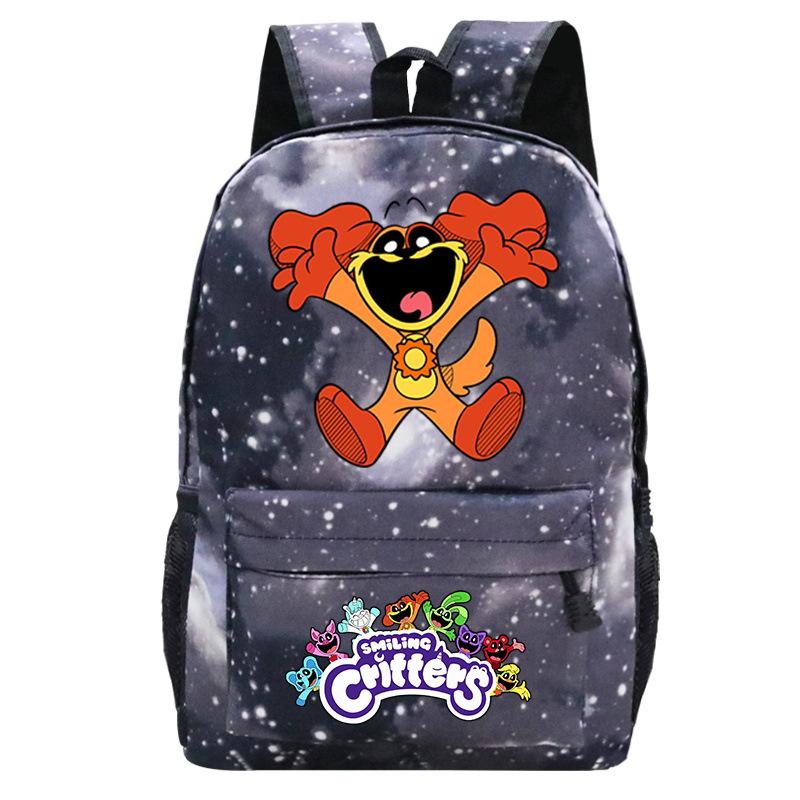 Cartoon Printed Children'S Backpack, Animation Schoolbag, Male And Female Primary And Secondary School Students Outdoor Travel Backpack