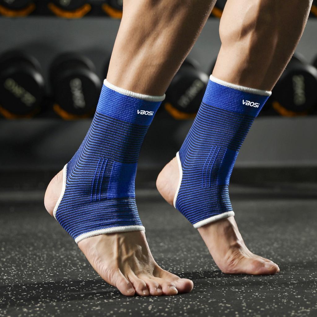 Vbosi 1 Pair Women Men One Size Unisex Sweat Absorbing Ankle Support Sleeve For Running Basketball