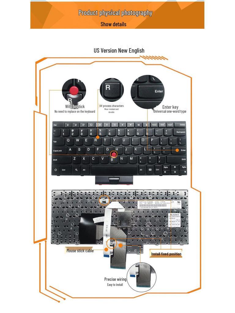 Compatible Keyboard for Lenovo IBM Models: E220S, E11, E12, E125, S220, X131, X121E, X130E, E120