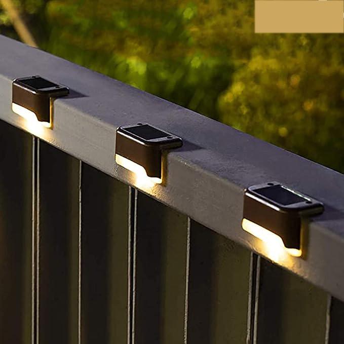 Solar-Terrassenleuchten für den Außenbereich, 16er-Pack, Solar-Stufenleuchten, wasserdichte LED-Solarleuchten für Außentreppen, Stufen, Zäune, Höfe, Terrassen und Wege(Warmweiß)