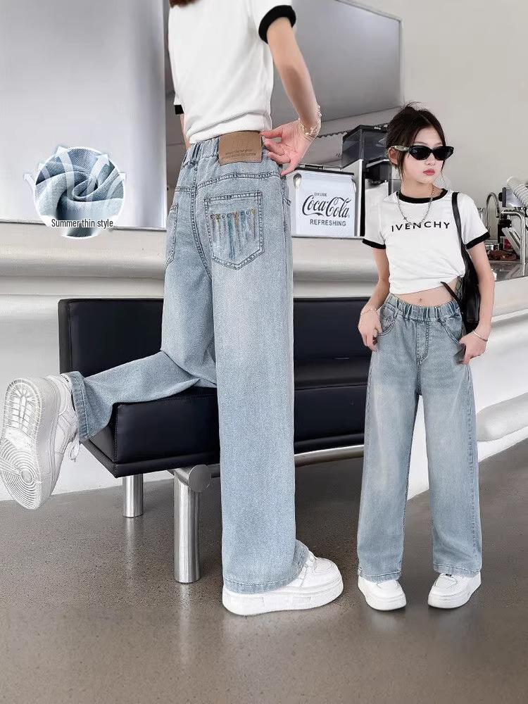 Girls' Tencel Breathable Wide Leg Summer Pants - Medium/Large, Soft & Stylish