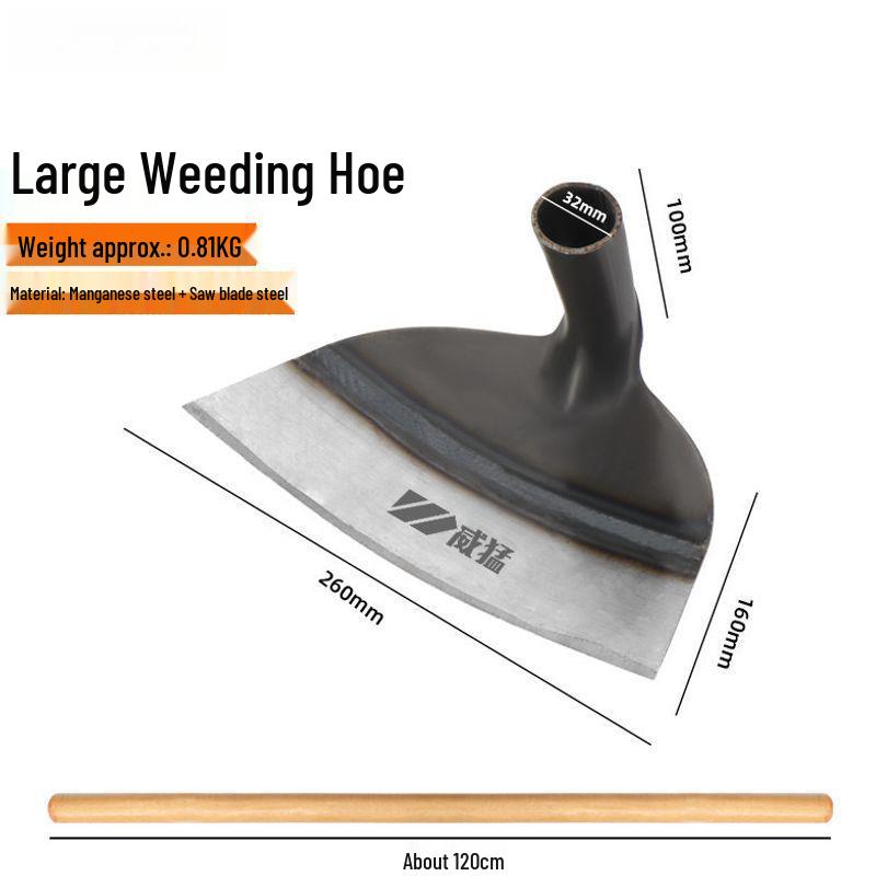 Efficient Weeding Hoe & Soil Digger - Welded, Wide, Durable Garden Tool
