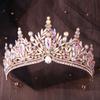 DIEZI Vintage Baroque Crystal Flower Tiara For Women Girls Party Luxury Bridal Bride Rhinestone Crown Hair Accessories Jewelry