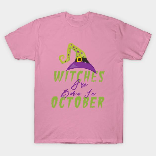 T Shirt Women Witches Are Born In October Halloween Hat Harajuku Print Kawaii Tshirt Summer Short Sleeve Female T-Shirt Top Tee