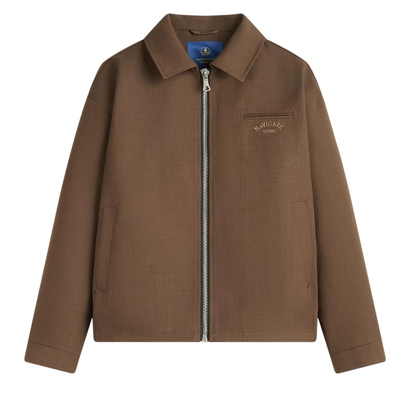 

NVG·YOUNG Men s Embroidered Lapel Casual Jacket 2XL