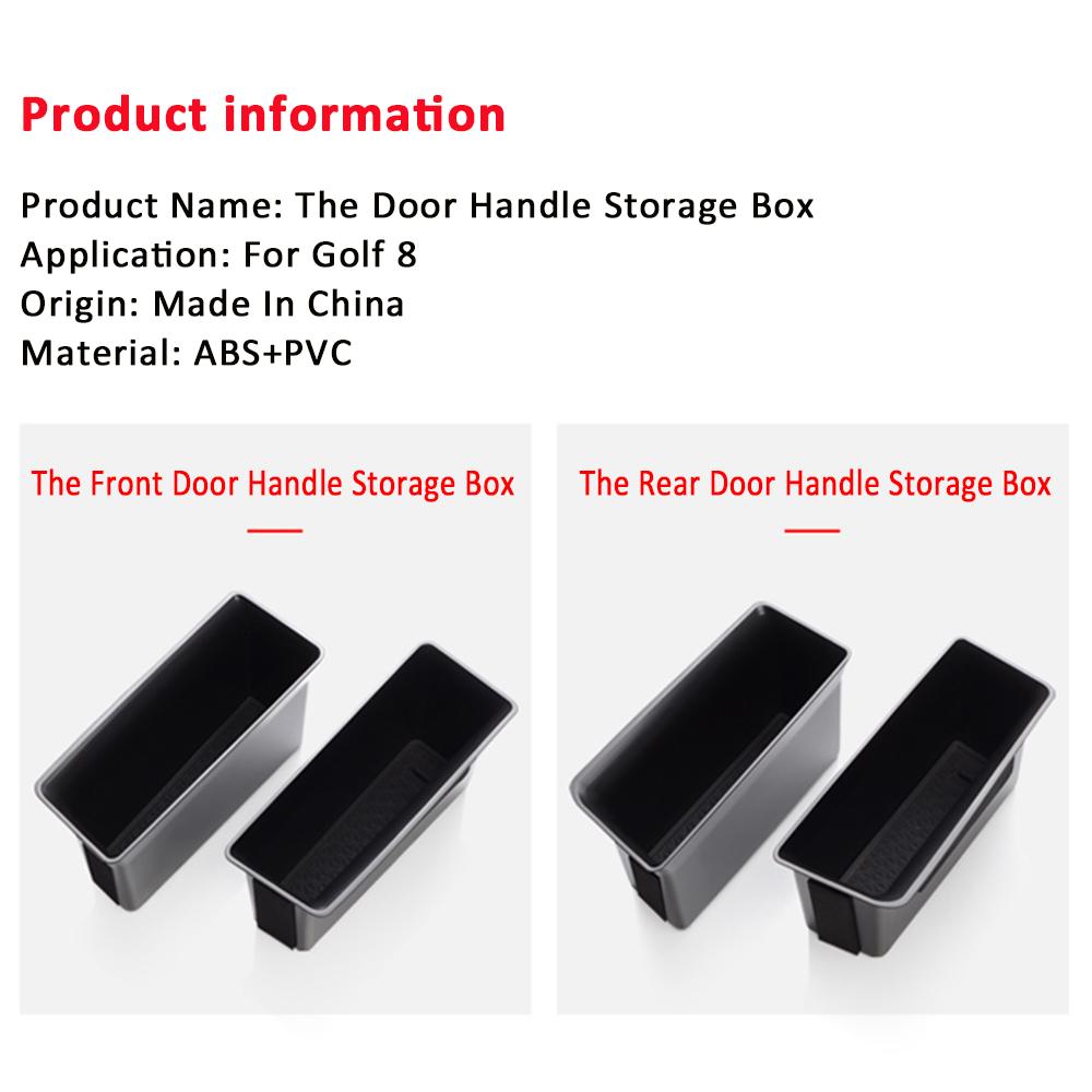 Car Door Storage Box Armrest Handle Pocket Coin Pallet Glove Tray for VW Volkswagen Golf 8 MK8 2020 - 2025 Accessories