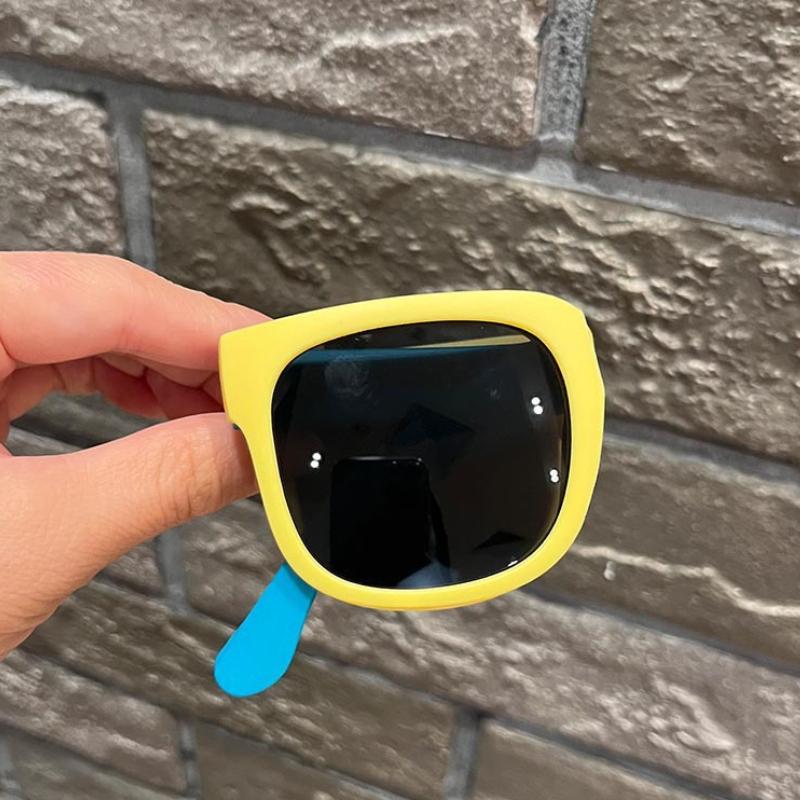 Colorful Folding Sunglasses Outdoor Kids Sunglasses Boys Girls Brand Design Square Glasses Children Eyewear Protection Uv400