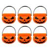 6PCS Set Festive 6cm Size Halloween Pumpkin Jar Triangular Eyes With Lid Pumpkin Bucket Mini Basket Pumpkin Lantern Gift Giving
