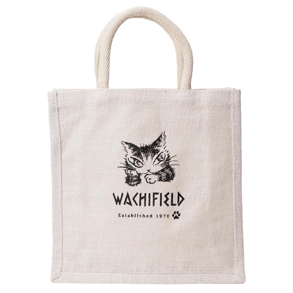 WACHIFIELD T2O Bolsa Tote, Média, Capacidade para Documentos A4, Design de Gato, Bolsa Tote para Caminhada Feminina, Juta, WTJJ-02A, Branco Natural