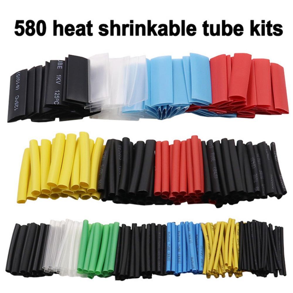 1BOX Color Shrink Tube Wire Insulation Sleeve 580pcs Waterproof Flame Retardant Heat Shrink Tube Combination Heat Shrink Tube Box