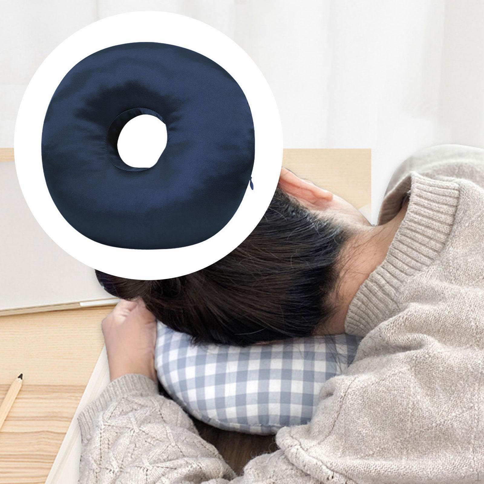 

Подушка из хлопковой смеси 30 см для поддержки ушей с боковыми спальными местами на молнии темно-синий