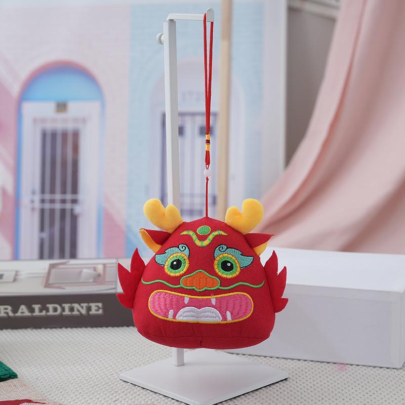 Очаровательная плюшевая игрушка 2024 года Дракона, мягкий короткий плюш, красная, синяя, золотая Red10cm