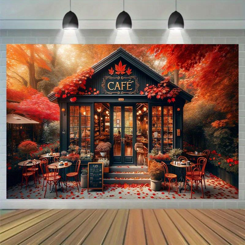 2D plane 1 piece of autumn maple leaf themed store suitable for birthday party decoration and photography
