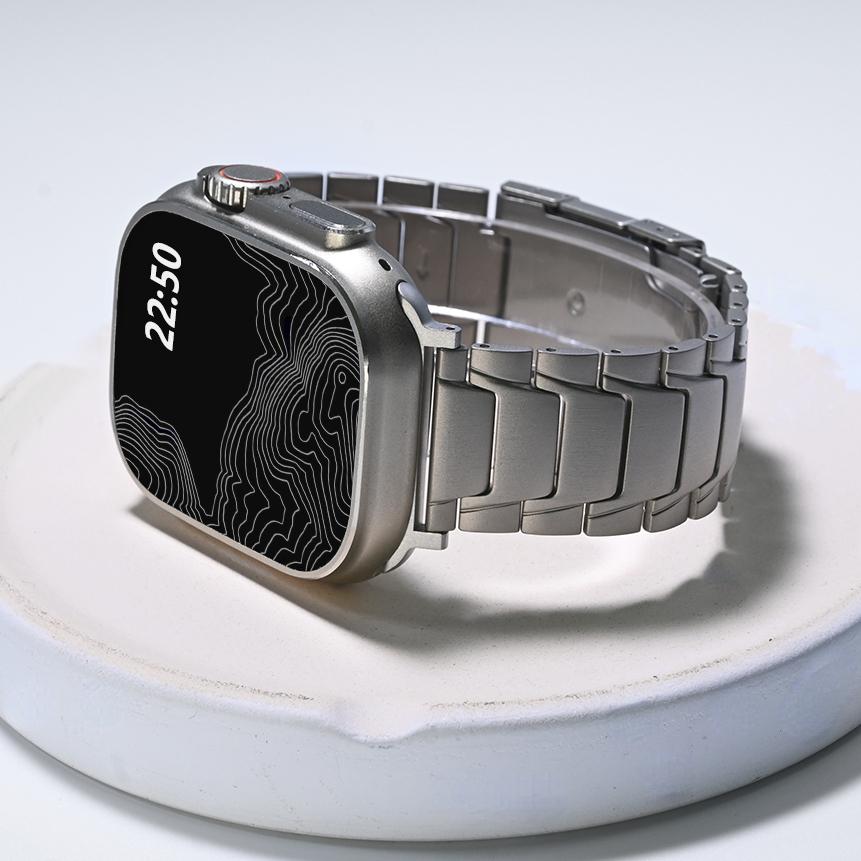 Titanium Strap For Apple Watch Ultra 2 49mm 45mm 44mm 42mm  Luxury Men Business Band For iWatch Series 9 8 7 6 5 4 Se 40mm 41mm
