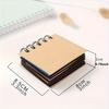 2pcs Portable Combination Note, Spiral Notebook Self-adhesive Note 3.3 Inches X 3 Inches X 0.79 Inches, Paper Label, Brown Cover