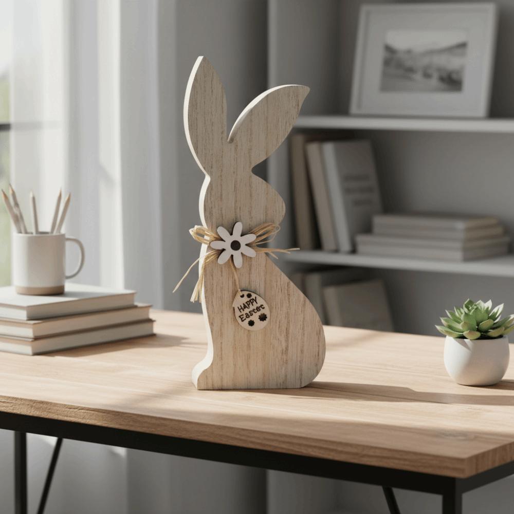 Minimalist Easter Bunny Crafts Cartoon Wooden Rabbit Decoration Easter Bunny Ornaments  Party
