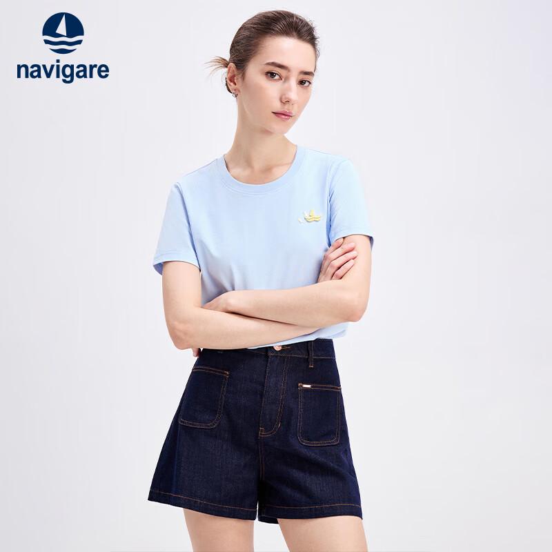 Navigare Women's Cool-Touch Round Neck Short Sleeve T-Shirt