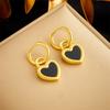Minimalist Heart Pendant Earring and Necklace Set Fashionable Choker Chain Earrings