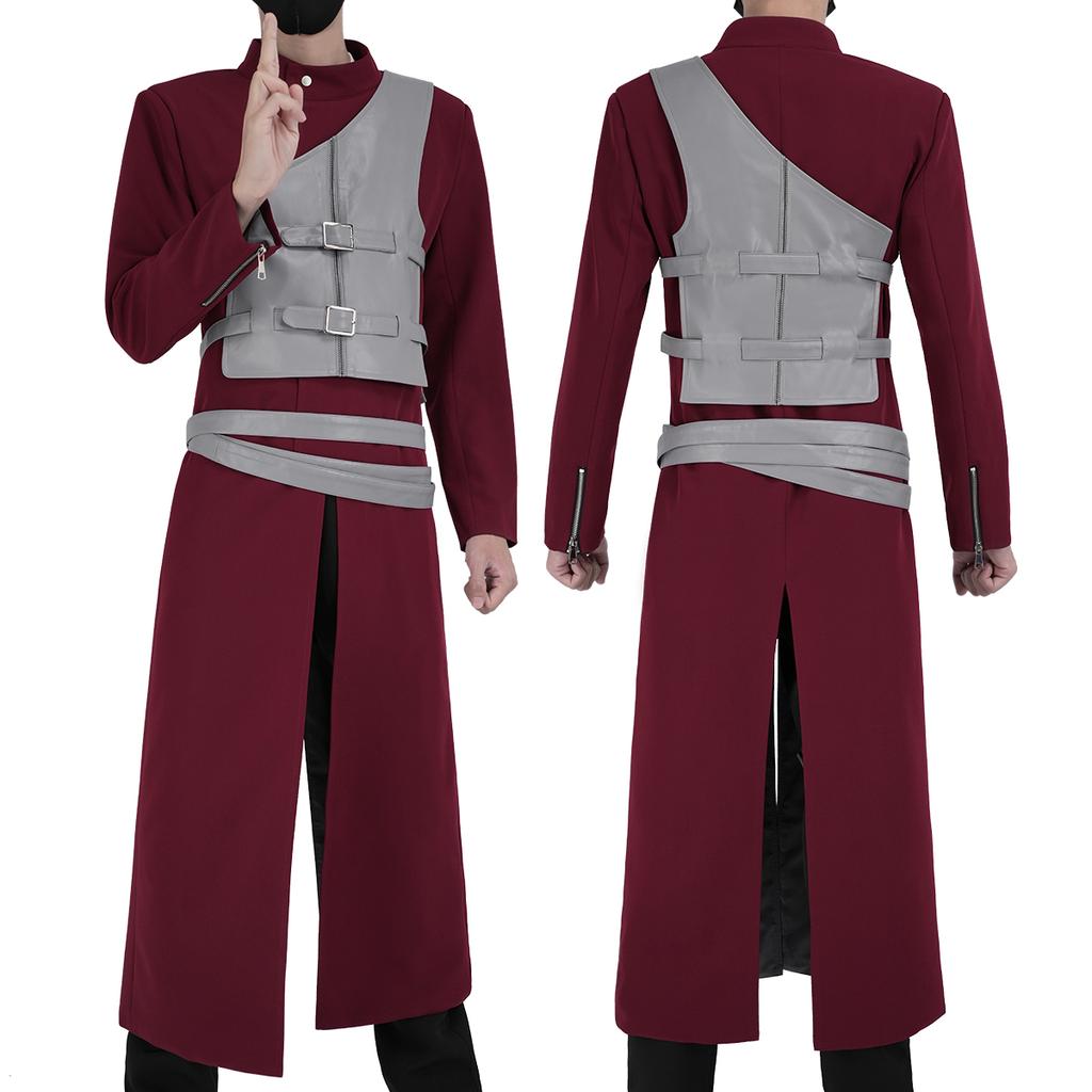 HOLOUN Anime Gaara Cosplay Costume Coat Pants Vest Belt Animation Convention Halloween Christmas Gift