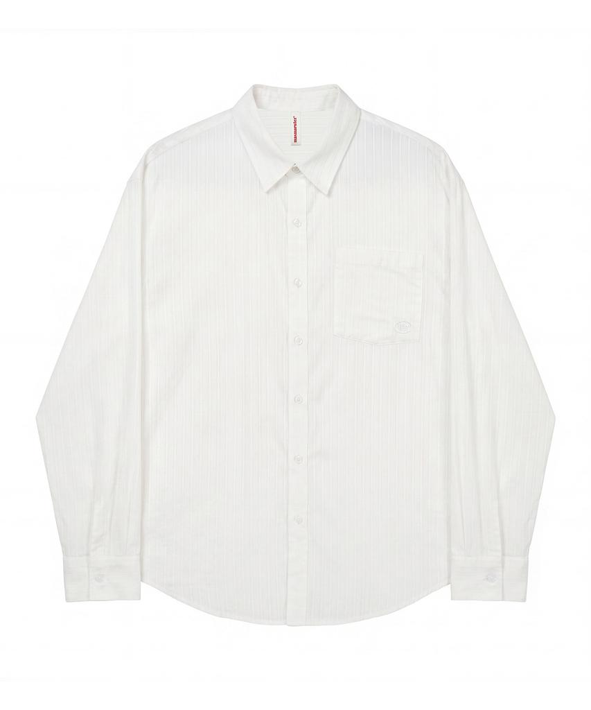 Maseumaluljeueopaeleol Loose Fit Stripe See-Through Shirt_White