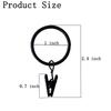 M-Modern-16 Pack Curtain Rings With Clips,Window Clip Rings Black Curtain Hooks Hangers Clip Rings For Hanging,1.26 Inch Diamete