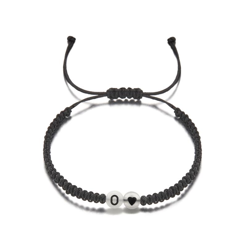26 Letters Initial Heart Bracelets for Lovers A-Z Letter Luminous Personalized Name Braided Bangles Women Men Friendship Jewelry