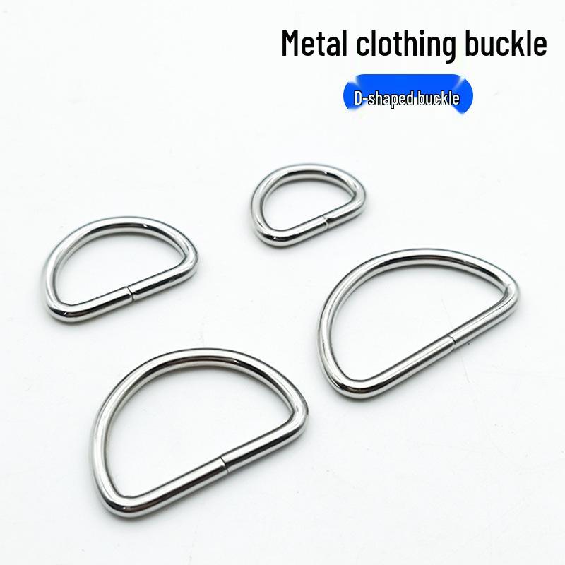 Weldable Half-Round Metal D-Ring Buckle - Iron DIY Bag Hook Accessory