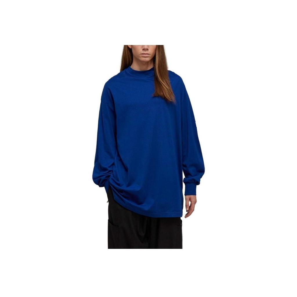 Y-3 SS23 Solid Color Minimalist Versatile Turtleneck Long Sleeve T-Shirt Men Tops Blue IB4775