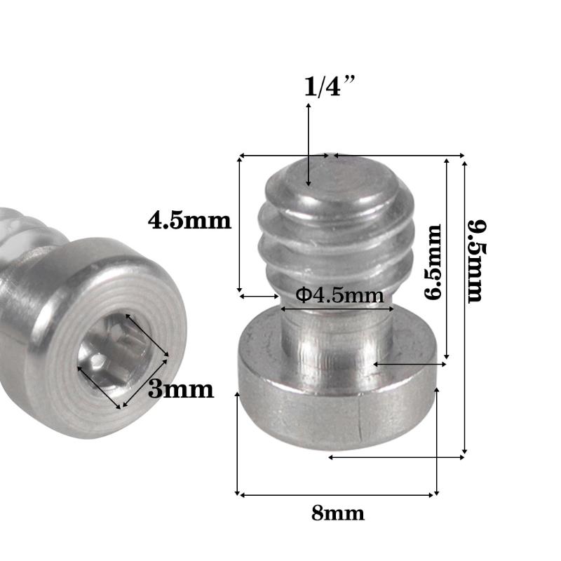 5 Stück 1/4" Edelstahlschraube 1/4-20 Gewindebolzen Anti-Lockerungs Kamera Befestigungsschraube Kamera Schnellwechselplatte Feststellschraube