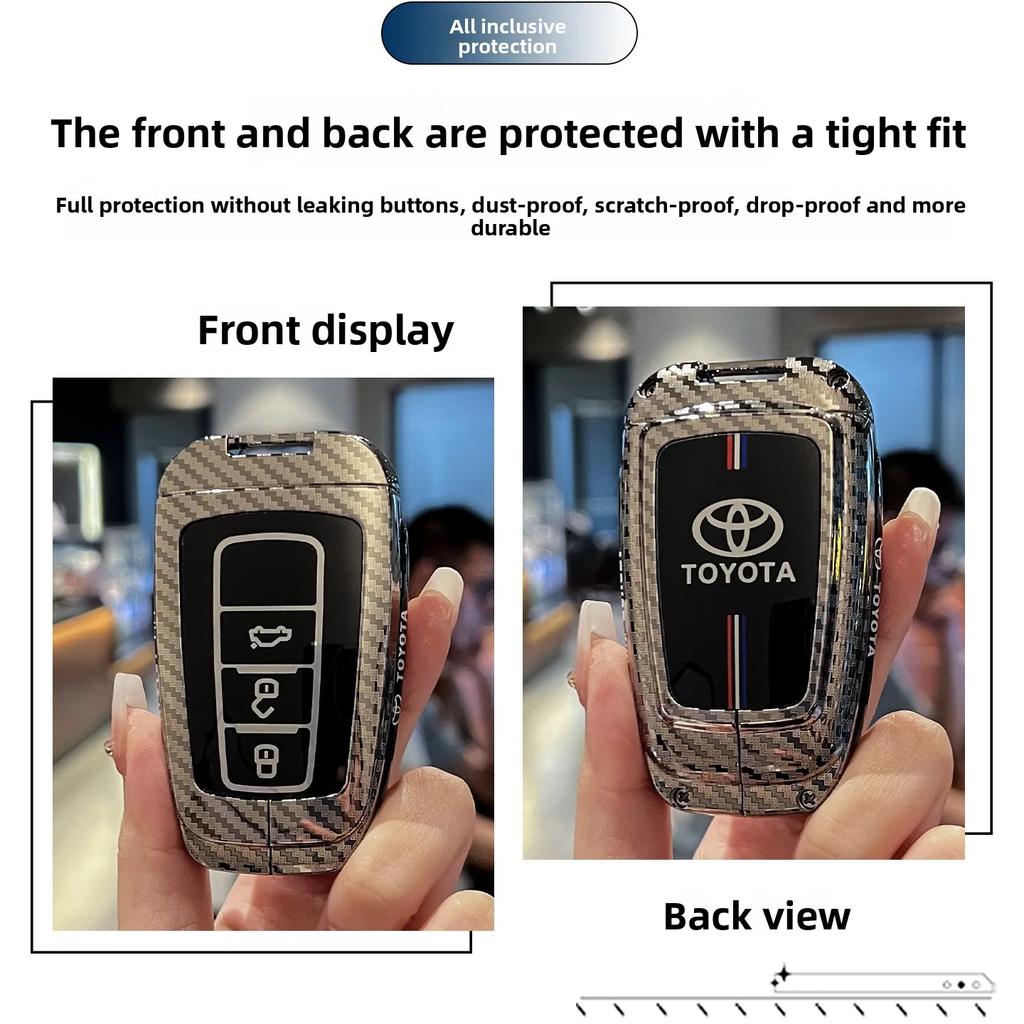 Zinc Alloy Car Key Case Cover Shell Fob For Toyota Prius Camry Corolla CHR C-HR RAV4 Land Cruiser Prado Car Keychain Accessories