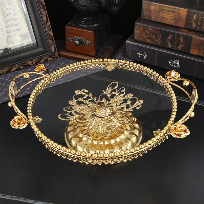 Amerikanische leichte Luxus-Fruchtschale Ornament Haushalt Glas-Fruchtschale Wohnzimmer Neuer Couchtisch Trockenfruchtschale Aufbewahrungsschale Servieren