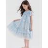 Süßes Hellblaues Kleid für Mädchen - Sommer Kinder Prinzessinnen Blumenkleid