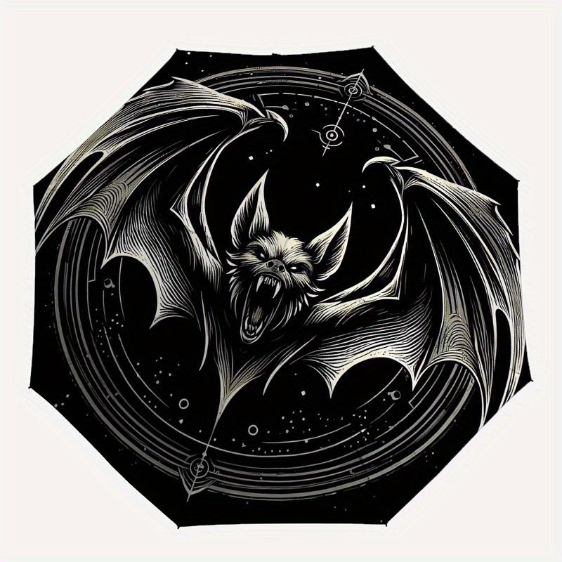 1pc Bat Symbol Tattoo Design Umbrella with Plastic Handle,Suitable for All Seasons Home Travel Outdoor UmbrellaB1885