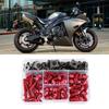 Motorcycle Bolts Aluminum 177 Pcs Motorcycle Screw Fairing Bolt Kit Universal for M5 M6 Yamaha Sport Bike (Red)