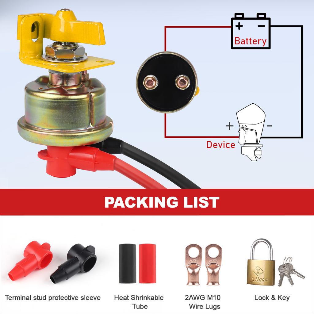 200A Universal High Current Master Battery Disconnect Switch Relays Car Master Switch Kill Cut Off Isolator Switchs