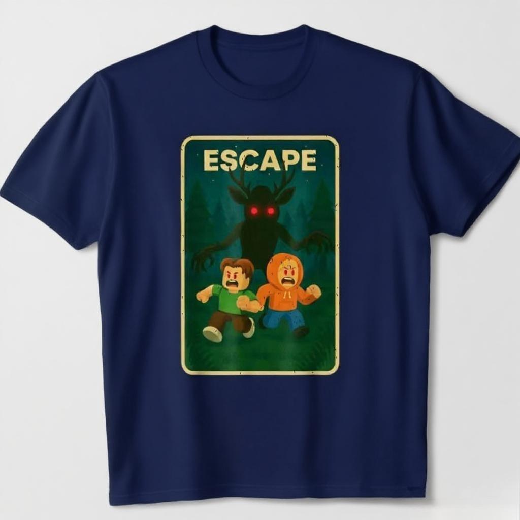 Run - 99 Nights Halloween Gamer Deer In The Forest Kids Meme T-shirt for Men Women 100% Cotton T Shirts Short Sleeve Tops
