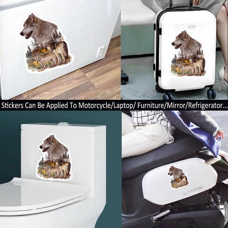 S40225# Couple Of Wolves Stickers On The Car Funny Vinyl Decal Waterproof Decoration For Rear Window Car Sticker