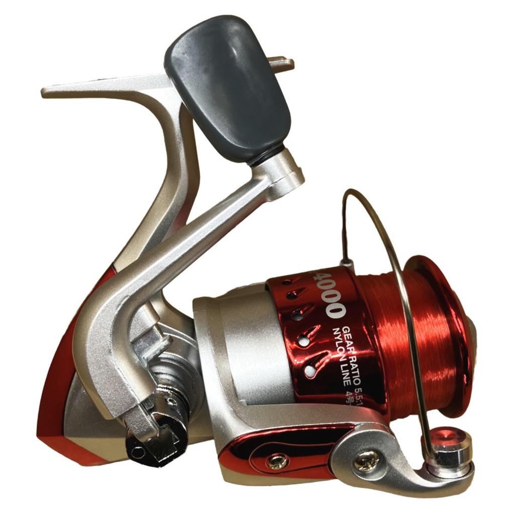 Riseway Basic Spin 4000 Spinning Reel with 4 Line Red - 130m,