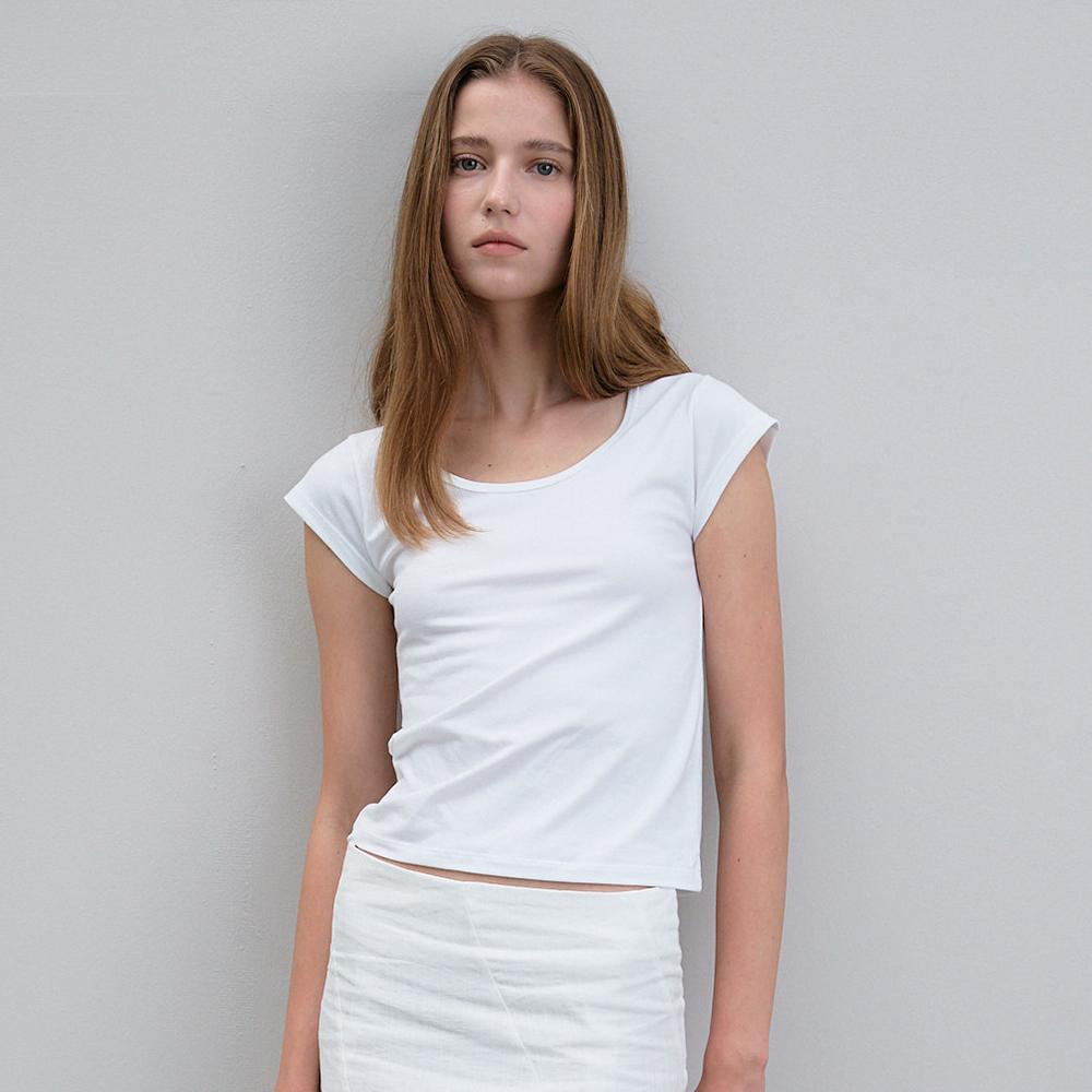 Nowood Lean U-Neck Tee (Ivory) Ivory/Free