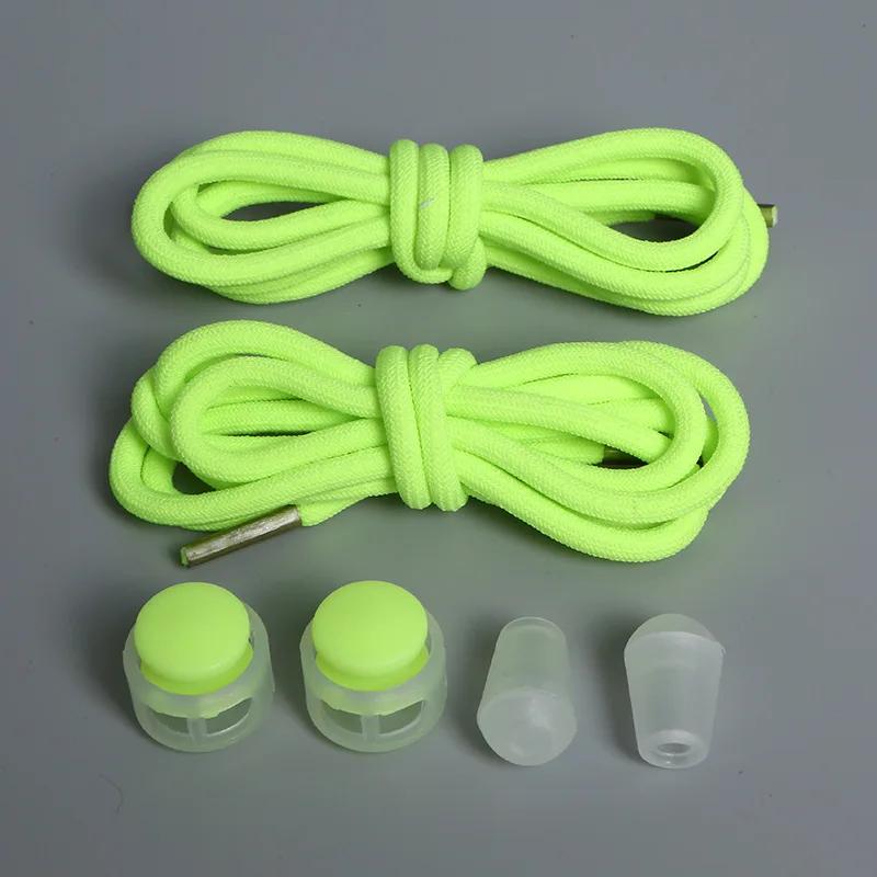 1Pair NEW Round Elastic Laces Sneakers No Tie Shoe Laces Colorful Spring Lock Shoelaces Without Ties Kids Adult Quick Shoelace