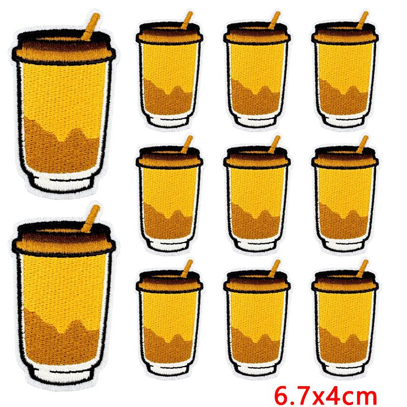 10pcs Wholesale Cute Food Series Embroidery Patches Diy Cartoon Iron On Patches For Clothing Sew Stickers Badge Applique