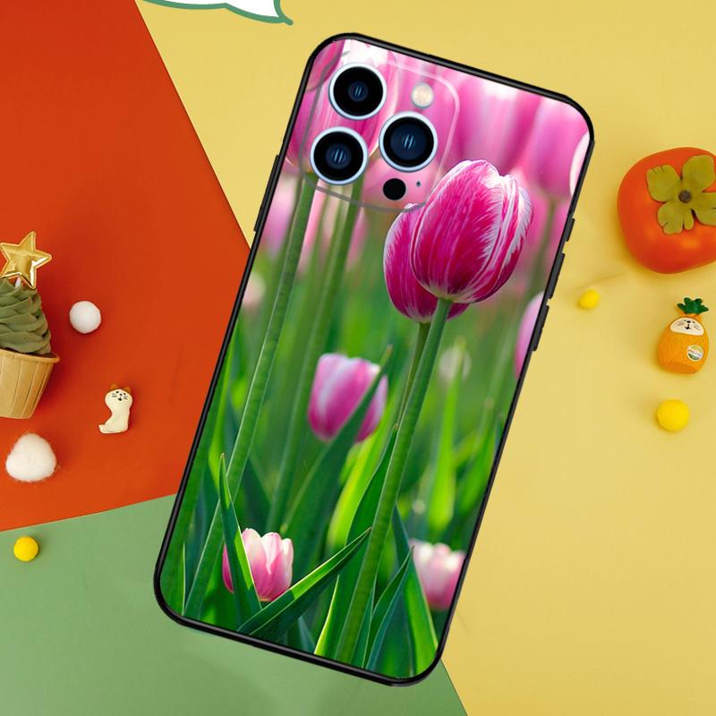 Tulips Flower Phone Case For iPhone 17 Pro Max 16 15 13 12 11 14 Pro Max Plus 12 13 Mini 16e 17 Air Cover
