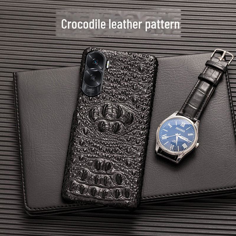 Honor X20/X20SE Crocodile Skull Cowhide Leather Case for X10Max - Half Package, Genuine Leather Protective Cover