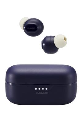 ELECOM Wireless Bluetooth AAC 5 Hours of Continuous Low Navy Blue LBT-TWS16NV Earbuds, 5.3, Compatible, Playback, Latency,