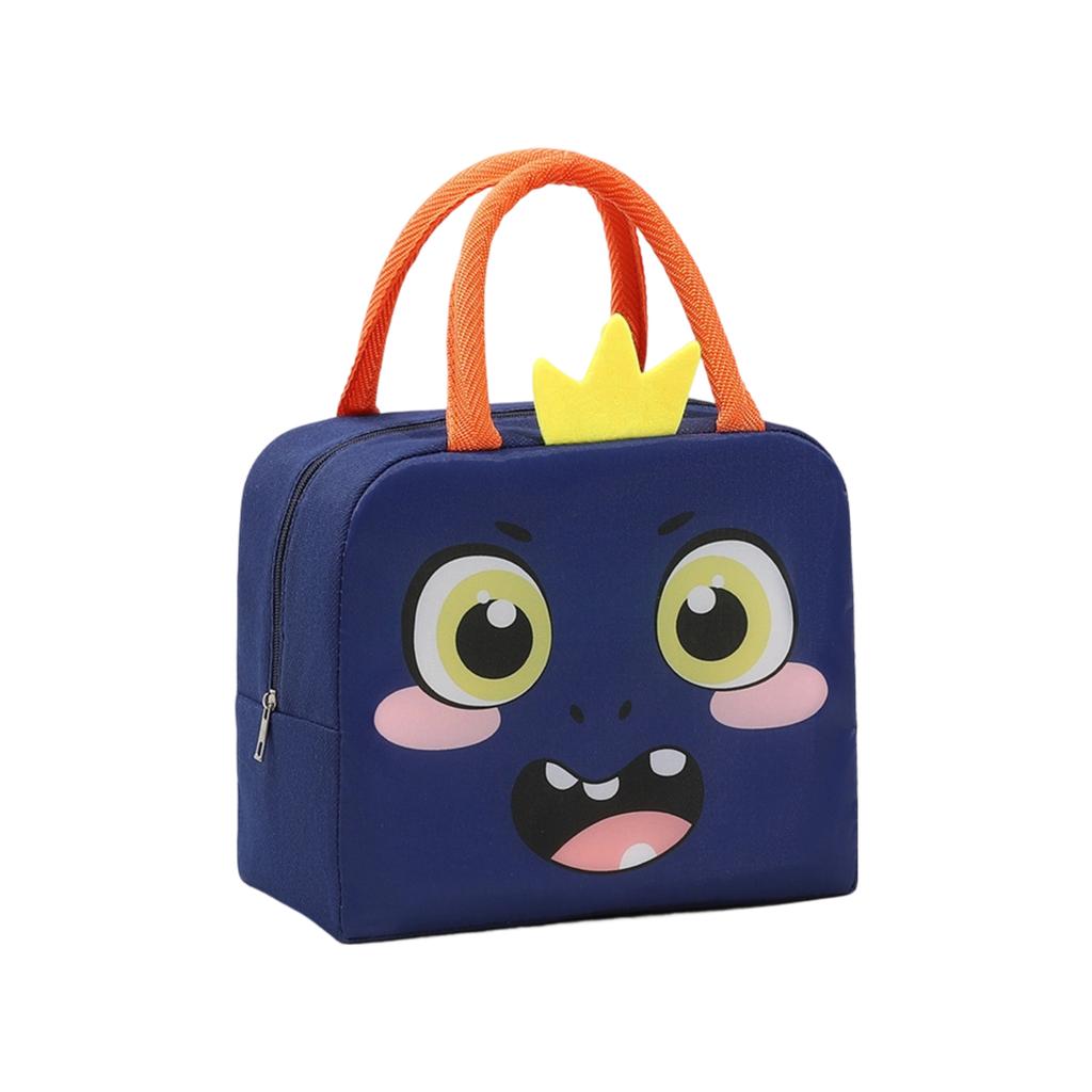 Oxford Cloth Cartoon Insulated Lunch Bag Portable Handheld Zipper Lunch Box for Kids and Adults Durable Lightweight Lunch Tote