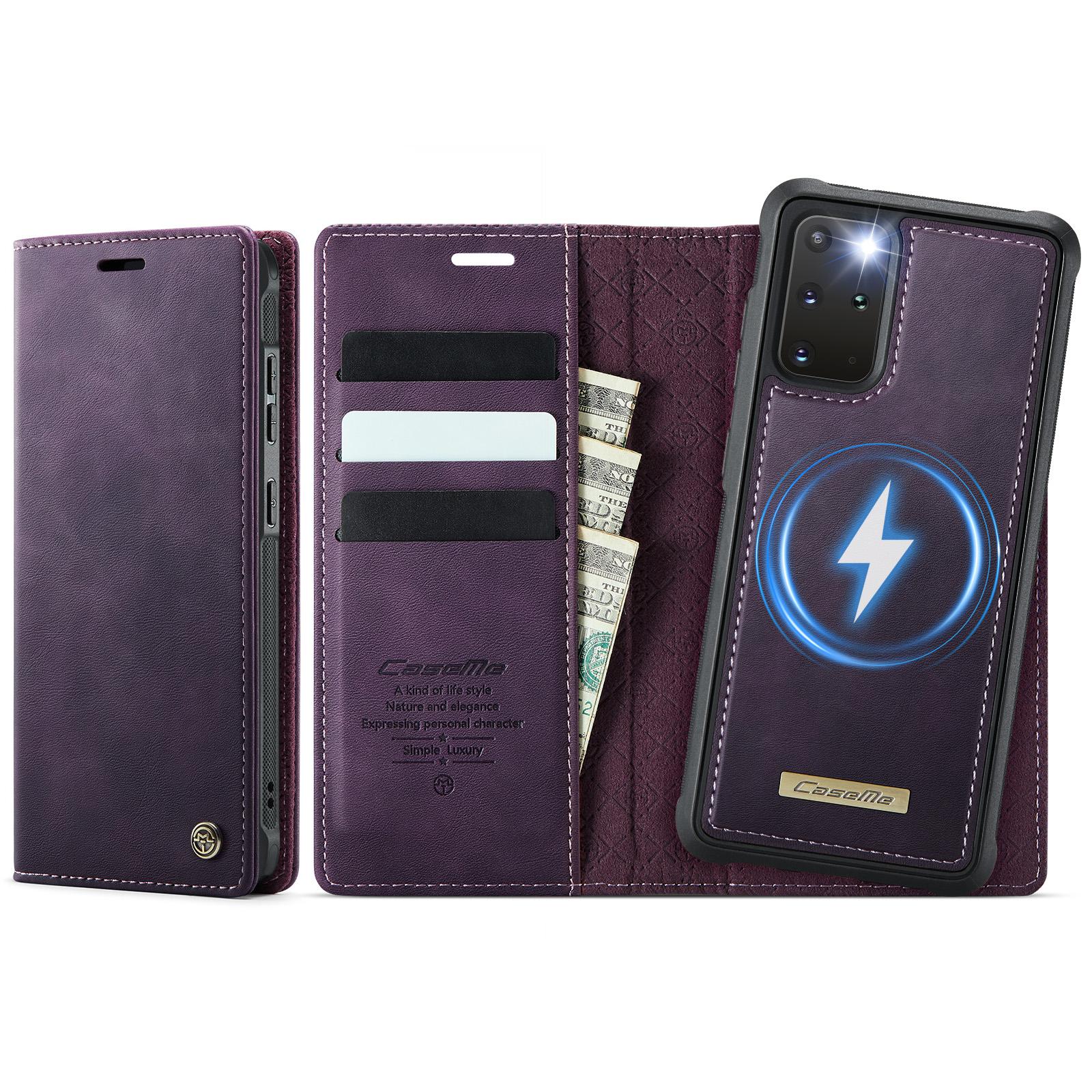 

For Samsung Galaxy S20 Plus 5G Case CASEME C49 Compatible with MagSafe RFID Blocking Detachable Wallet Leather Phone Cover Purple