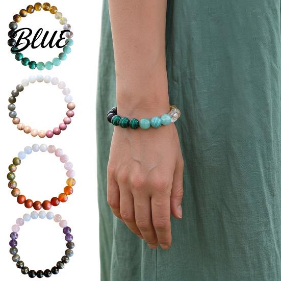Wear-resistant Bracelet Women Elastic Rope Faux Tiger Eye Stone Non-fading
