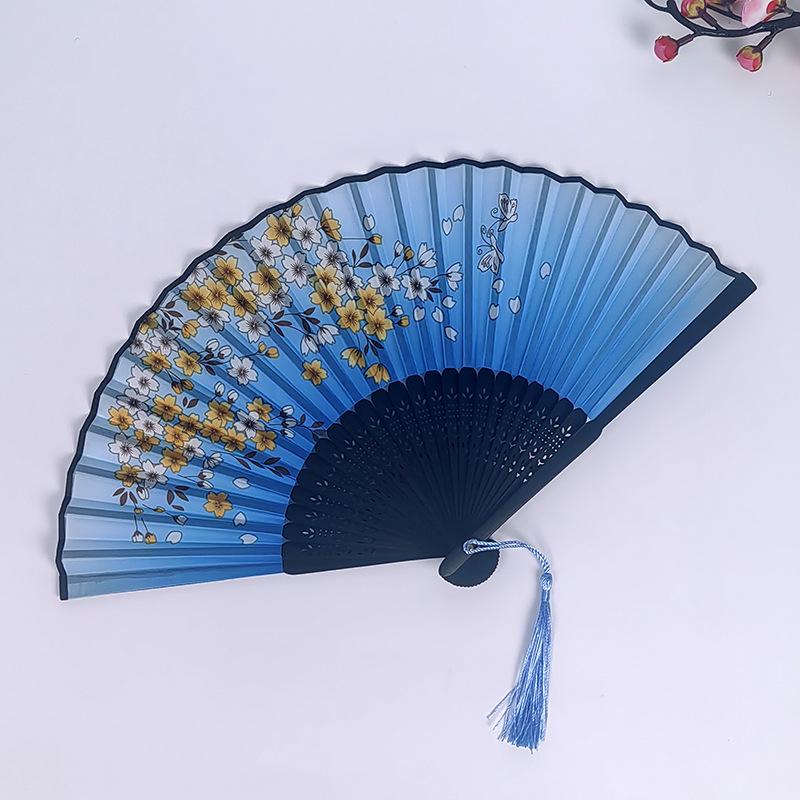 Hanfu skládací vějíř pro ženy inspirovaný japonským a čínským stylem – Scénický tanec bambusový styl